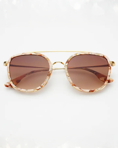 Weston Round Sunglasses - Pink Pearl / Brown
