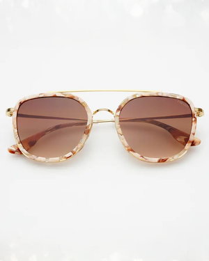 Weston Round Sunglasses - Pink Pearl / Brown