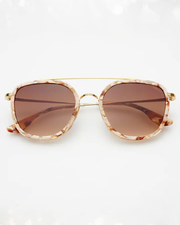 Weston Round Sunglasses - Pink Pearl / Brown