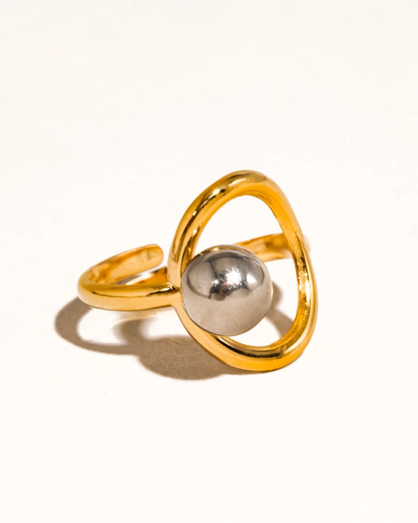 Tarnish Two Tone Round Ring
