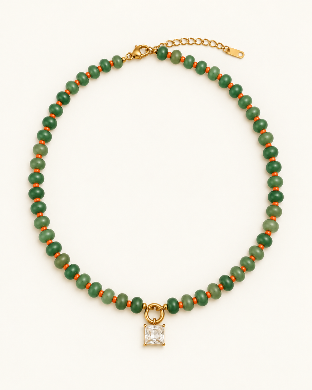 Annecy Beaded Necklace - Green