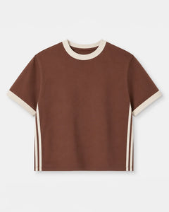 The Cait Top - Brown/Cream