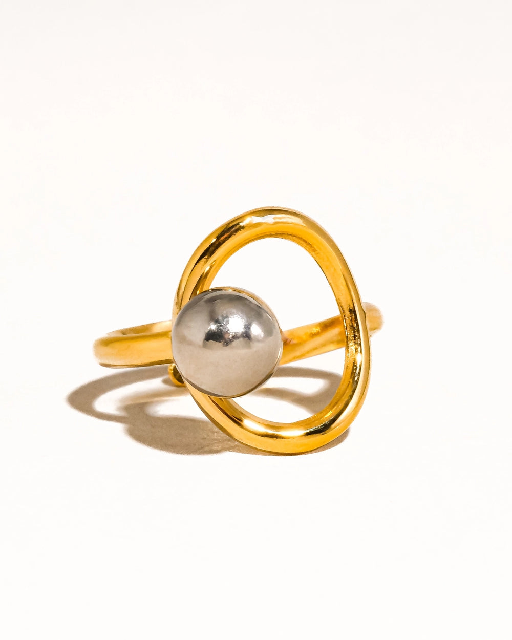 Tarnish Two Tone Round Ring