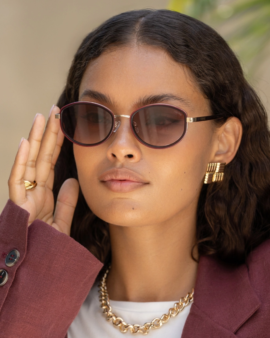 Jordan Oval Sunglasses - Burgundy