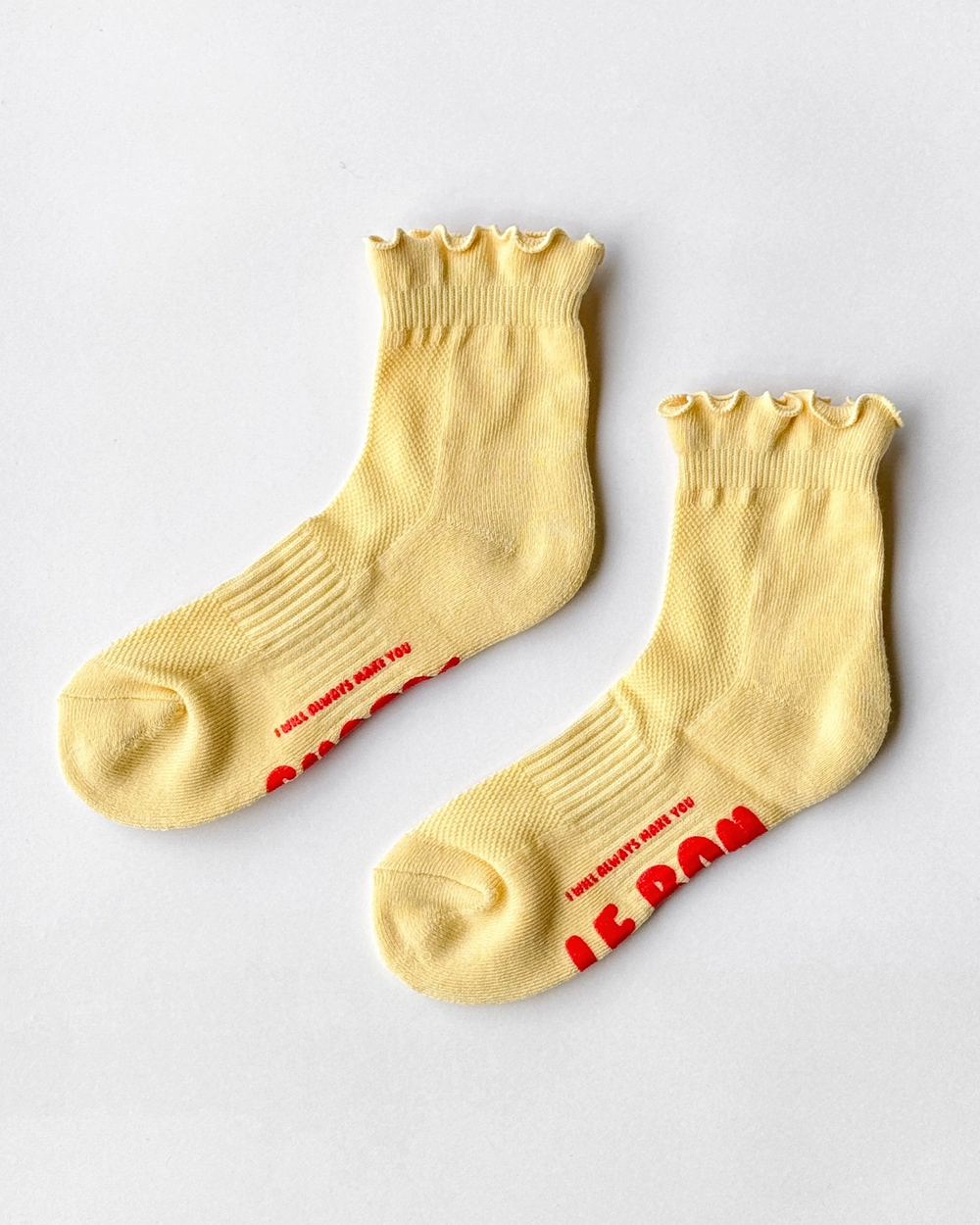 Ruffled Hugger Crew Socks - Yellow
