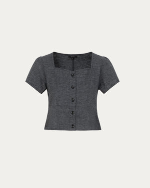 Hemp Blend Button Front Top by Juana