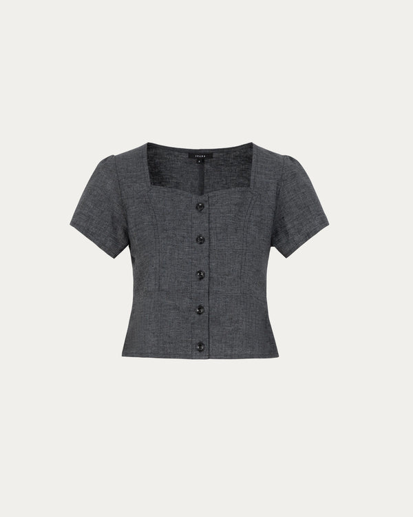 Hemp Blend Button Front Top by Juana