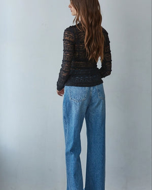 Sheer Lace Long Sleeve Top