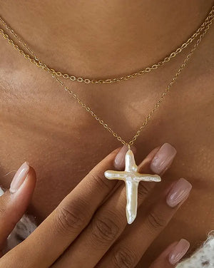 Pearl Cross Necklace