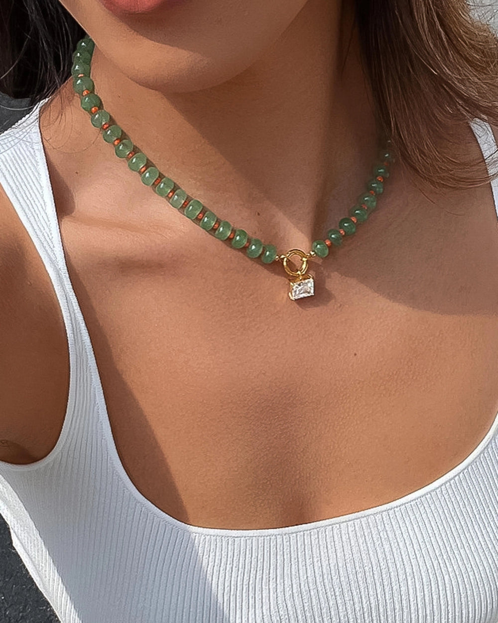 Annecy Beaded Necklace - Green