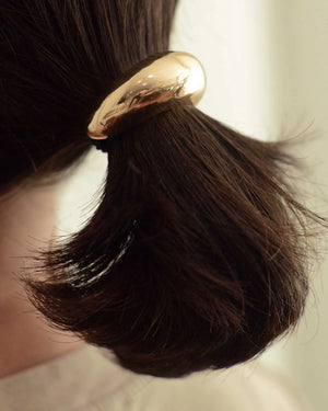 Narrow Crescent Metal Cuff Hair Tie