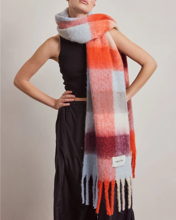 The Reykjavik Scarf - Red Blue Check