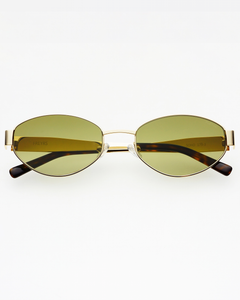 Soho Oval Sunglasses - Gold/Green
