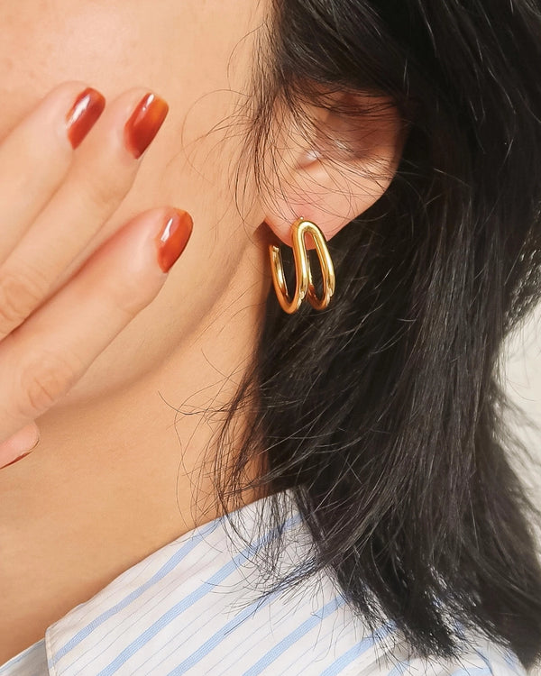 Lucille Double C Hoop Earring