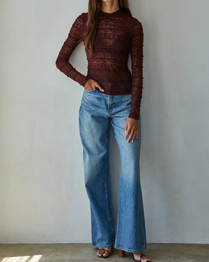 Sheer Lace Long Sleeve Top