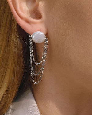 Baroque Pearl Chain Earrings
