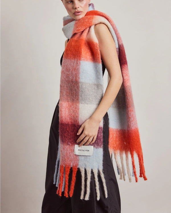 The Reykjavik Scarf - Red Blue Check