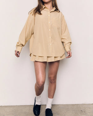 The Oversized Stripe Button Long Sleeve Shirt