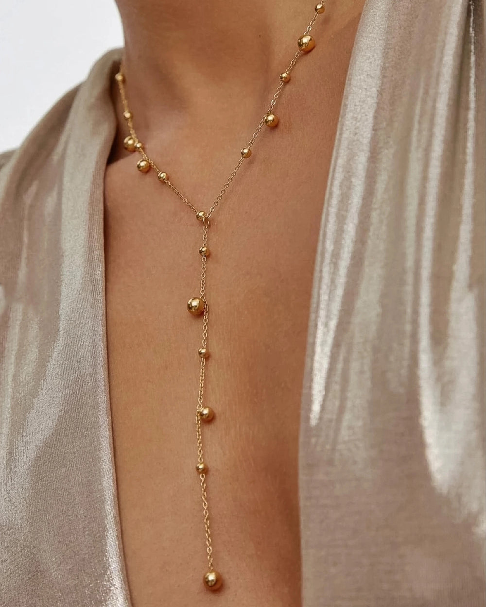 Gold Lariat Necklace