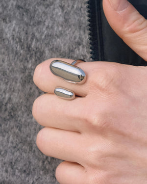 Modern Silver Open Statement Ring