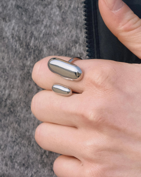 Modern Silver Open Statement Ring