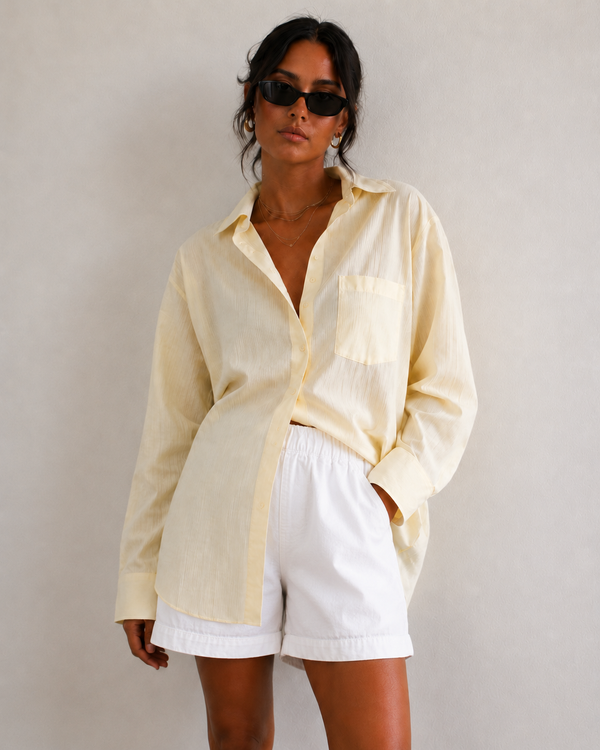 Vintage Butter Yellow Mens Shirt