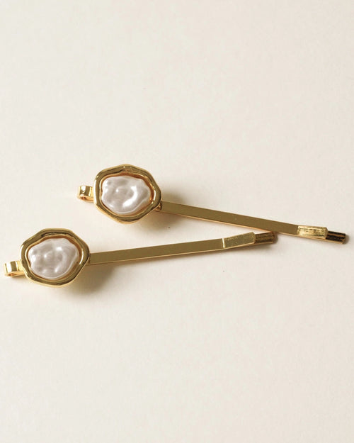Freshwater Pearl Metal Hair Bobby Pins