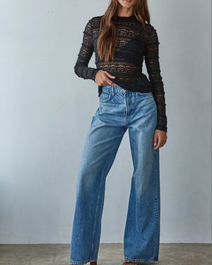 Sheer Lace Long Sleeve Top