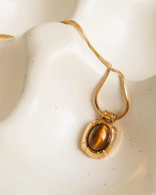 Dax 18K Black Agate Stone Necklace