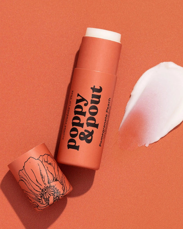 Poppy & Pout Lip Balm:  Pomegranate Peach