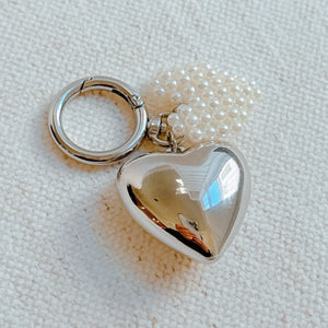 Pearl Heart Bag Charm