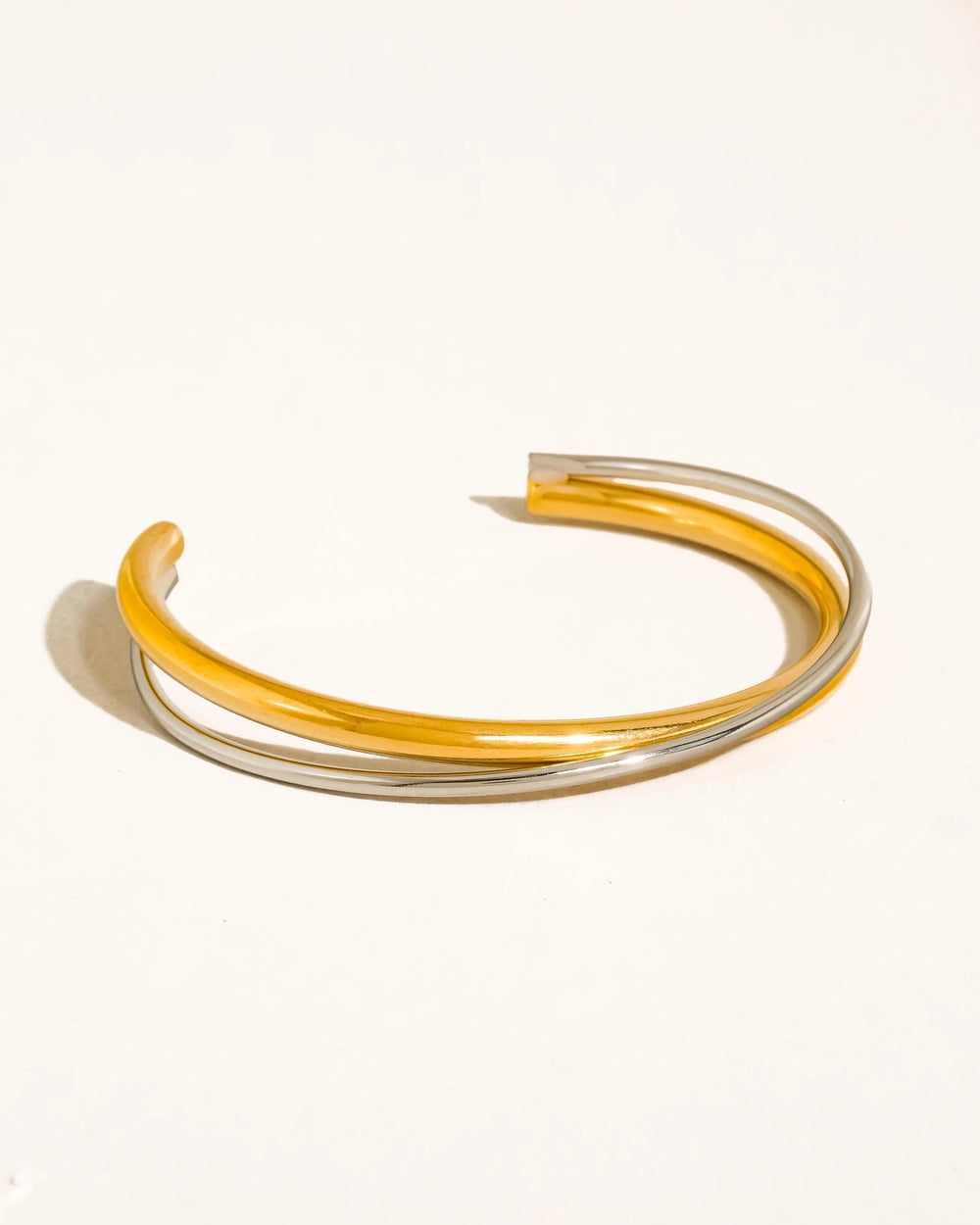Rivoli Crossover Two Tone Cuff Bracelet