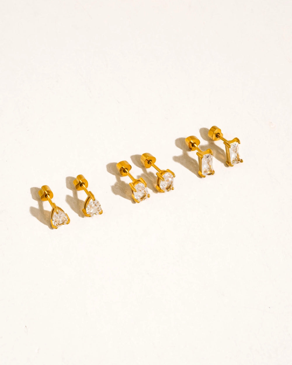 Pureté Pear & Oval Stud Earrings Set