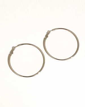 Classic Thin Hoop Earrings - Silver