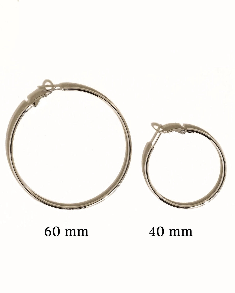 Classic Thin Hoop Earrings - Silver