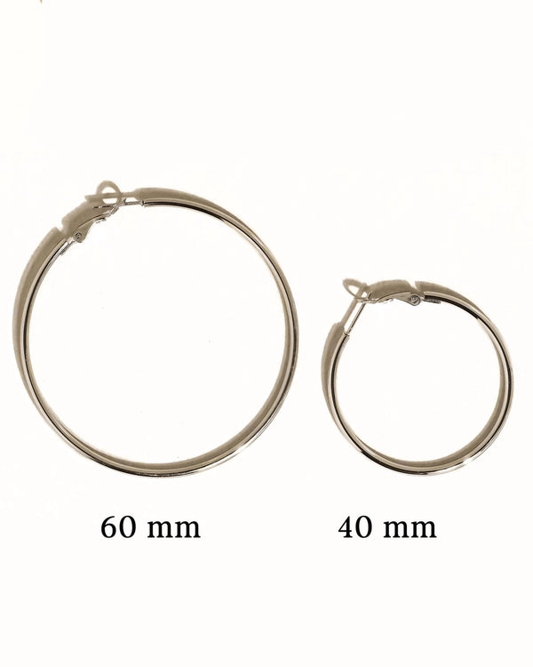 Classic Thin Hoop Earrings - Silver