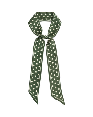 "Retro Polka" Silk Skinny Scarf