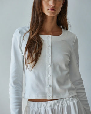 Ribbed Sleeve Cardigan