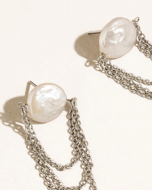 Baroque Pearl Chain Earrings