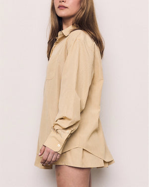 The Oversized Stripe Button Long Sleeve Shirt