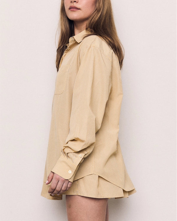 The Oversized Stripe Button Long Sleeve Shirt