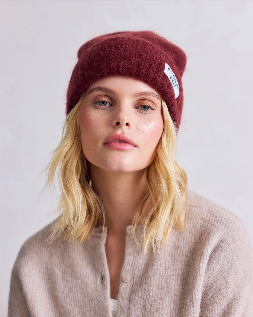 The Mohair Beanie - Cherry Burgundy