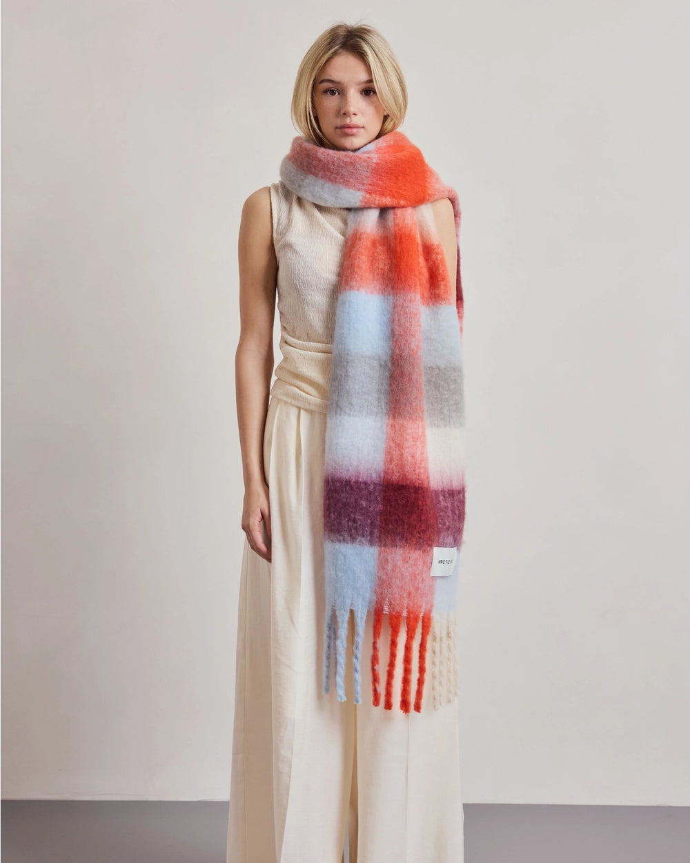 The Reykjavik Scarf - Red Blue Check