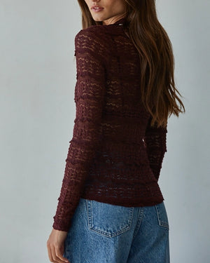 Sheer Lace Long Sleeve Top