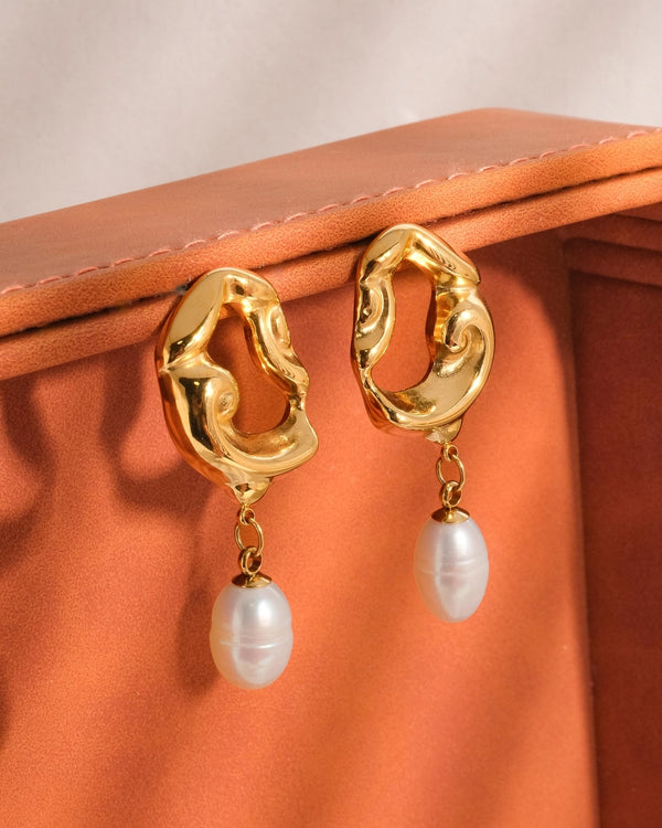 Abstract Pearl Earring