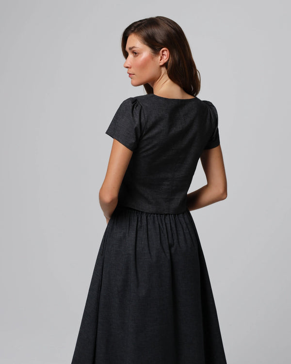 Hemp Blend Button Front Top by Juana