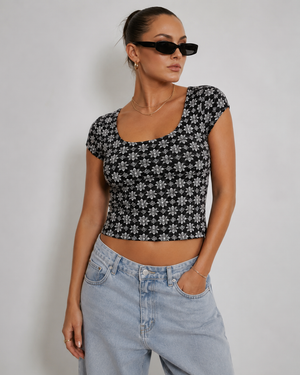 Vintage 90s Metallic Floral Shirt