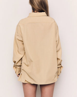 The Oversized Stripe Button Long Sleeve Shirt