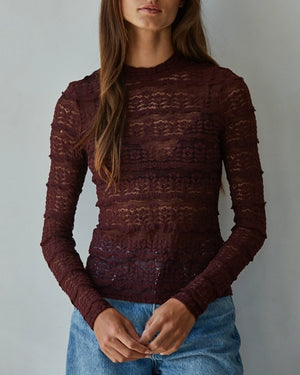 Sheer Lace Long Sleeve Top