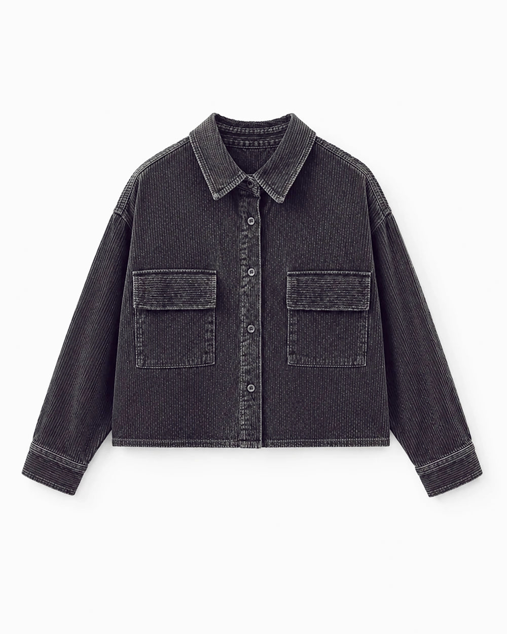 Corduroy Cropped Shirt - Ash